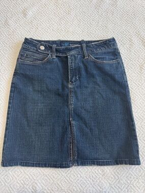 Weather Vane Juniors Dark Blue Denim Pencil Skirt with Front Slit Sz 3